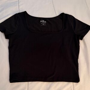 Hollister Women's ClassicSquare Neck Black Crop Top